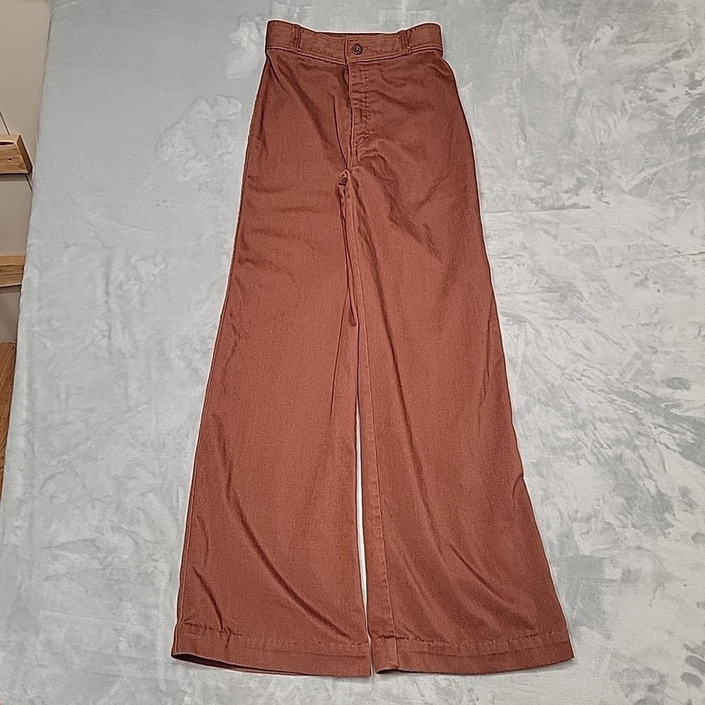 Levis Pants Womens 25x31 Brown High Rise Wide Leg Bell Bottom Boho Made In USA